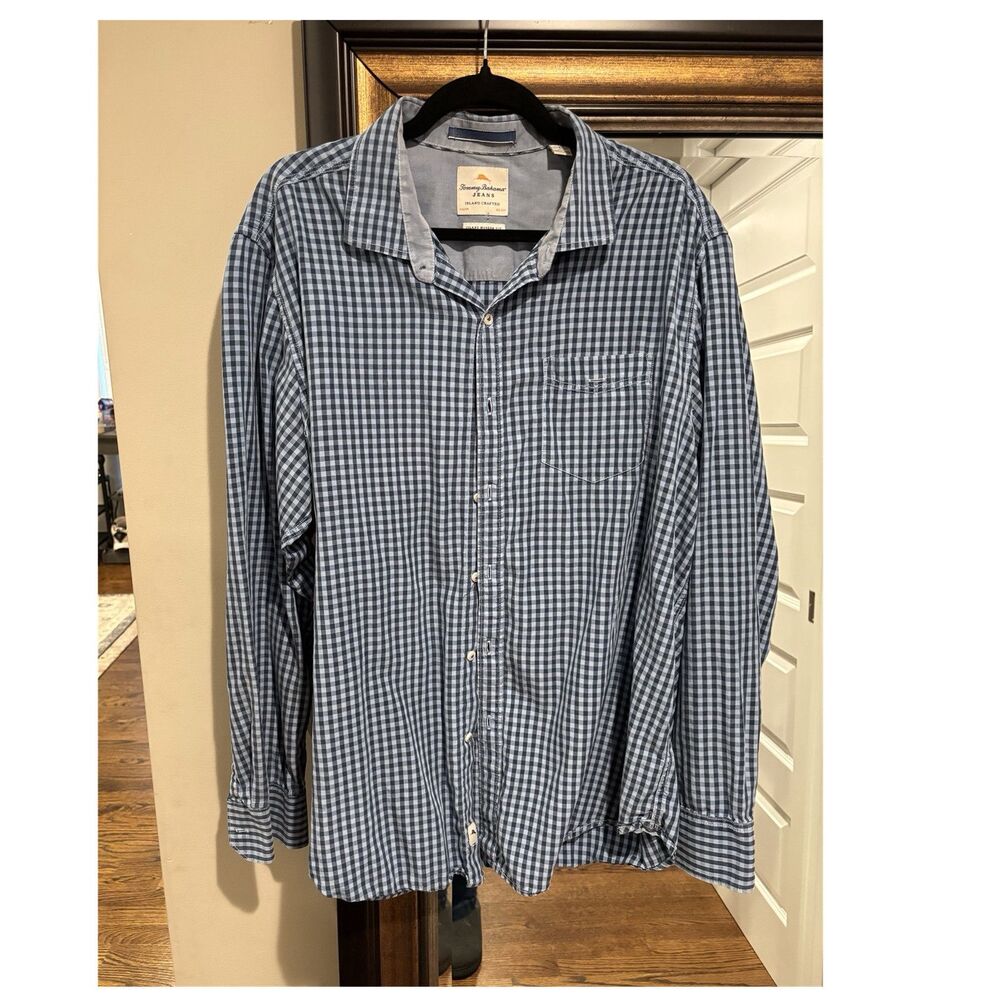 Tommy Bahama Jeans Island Crafted Men's XL Modern Fit Check Button-Up Shirt